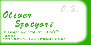 oliver szotyori business card